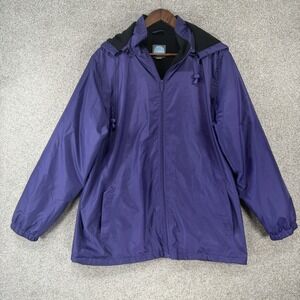 Totes Purple Jacket Women's 18/20 Fleece Lined Light Coat With Hood Spring Fall